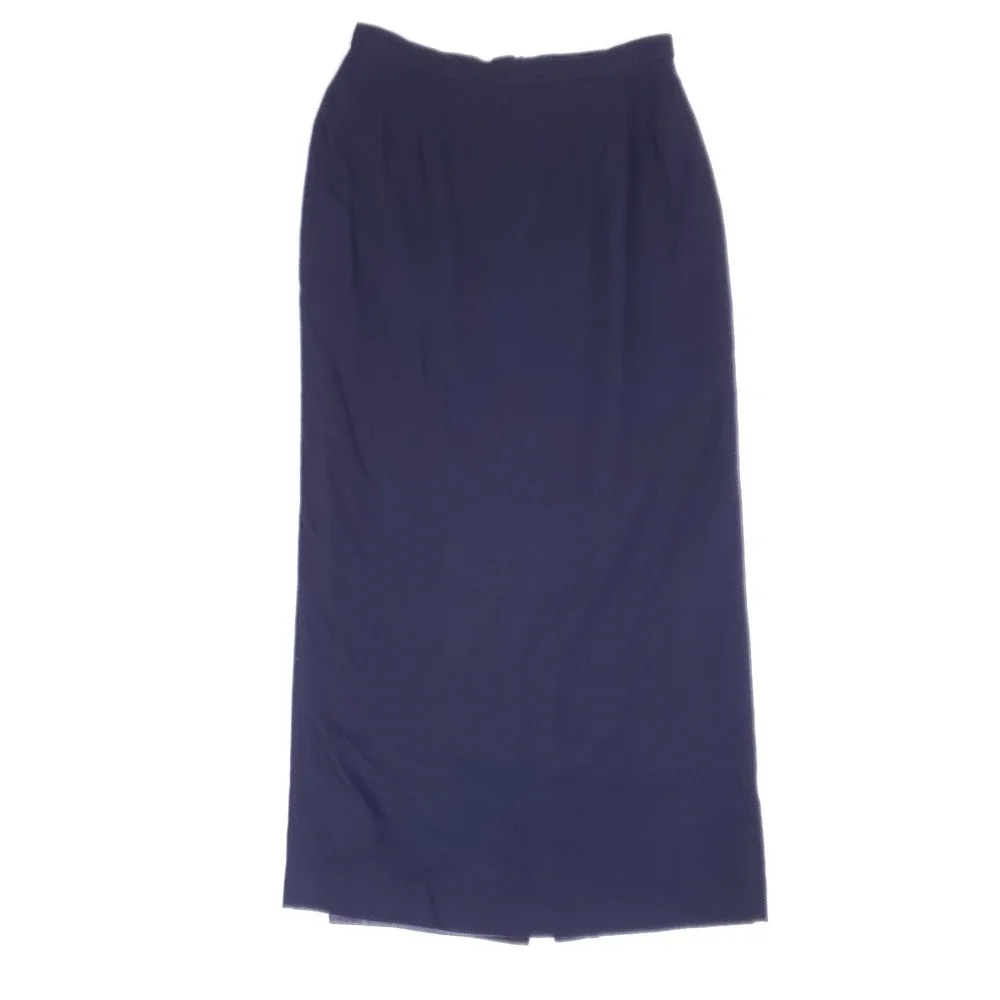 Vintage Essentials for ASL Skirt 10 Navy Blue Rayon Blend Pencil‎ Quiet Luxury